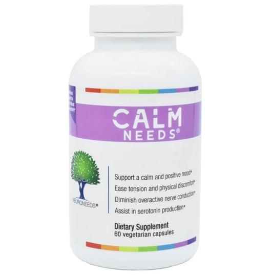 Neuro Needs CalmNeeds® Promote Calm and Positive Mood - Formula Contains Vitamins B6 Magnesium L-theanine 5-HTP and GABA 60 Veggie Capsules