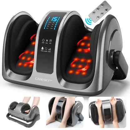 CARESKY Foot Massager - FSA HSA Eligible Shiatsu Foot Massager with Heat Kneading for Relaxation Plantar Fasciitis Relief Neuropathy Circulation Gifts for Women Men