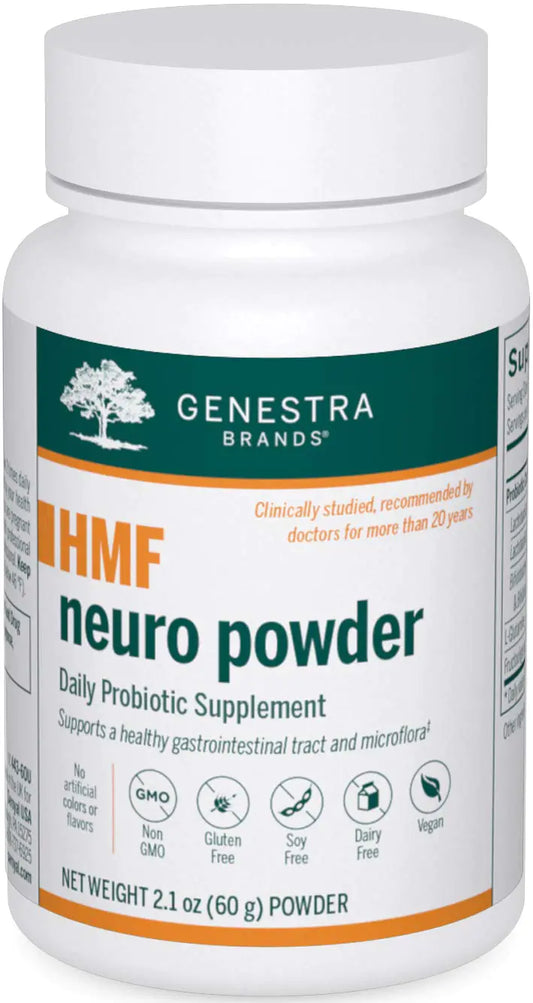 Genestra Brands HMF Neuro Powder | Five Strains of Probiotics to Promote GI Health | 2.1 Ounces Powder