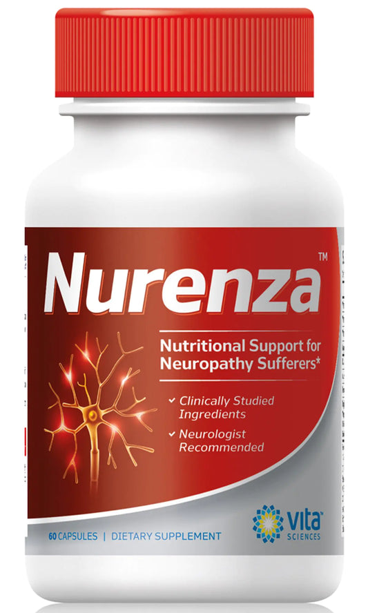 Vita Sciences Nurenza Neuropathy Supplement for Nerve Health and Fast Repair. Natural R-ALA Form 40x Strength with Vitamins and Antioxidants to Renew and Revitalize Feet Hands Legs and Toes. 60 Ct.
